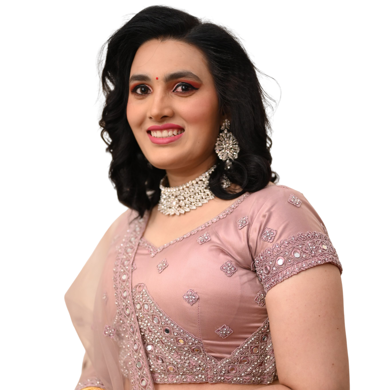 Stunning party makeup transformation at Color Crush Studio, featuring a gorgeous girl ready to shine at any celebration.